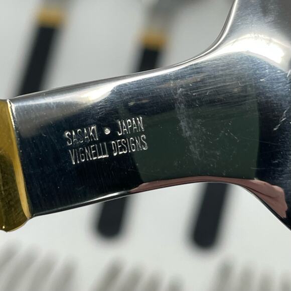 Vintage Sasaki Vignelli Japan Rigadin Matte Black Flatware Mixed Lot of 24 - Picture 16 of 16